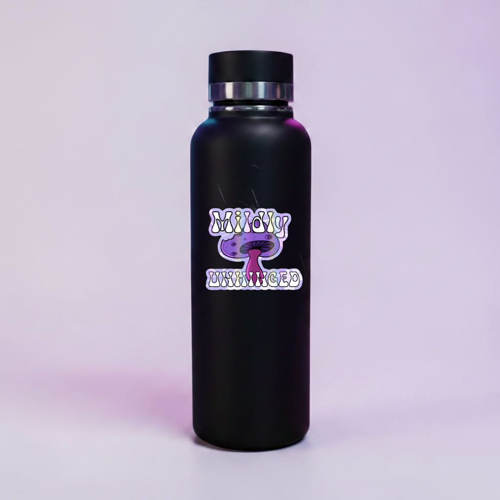 Psychedelic Mushy Sticker water bottle mockup