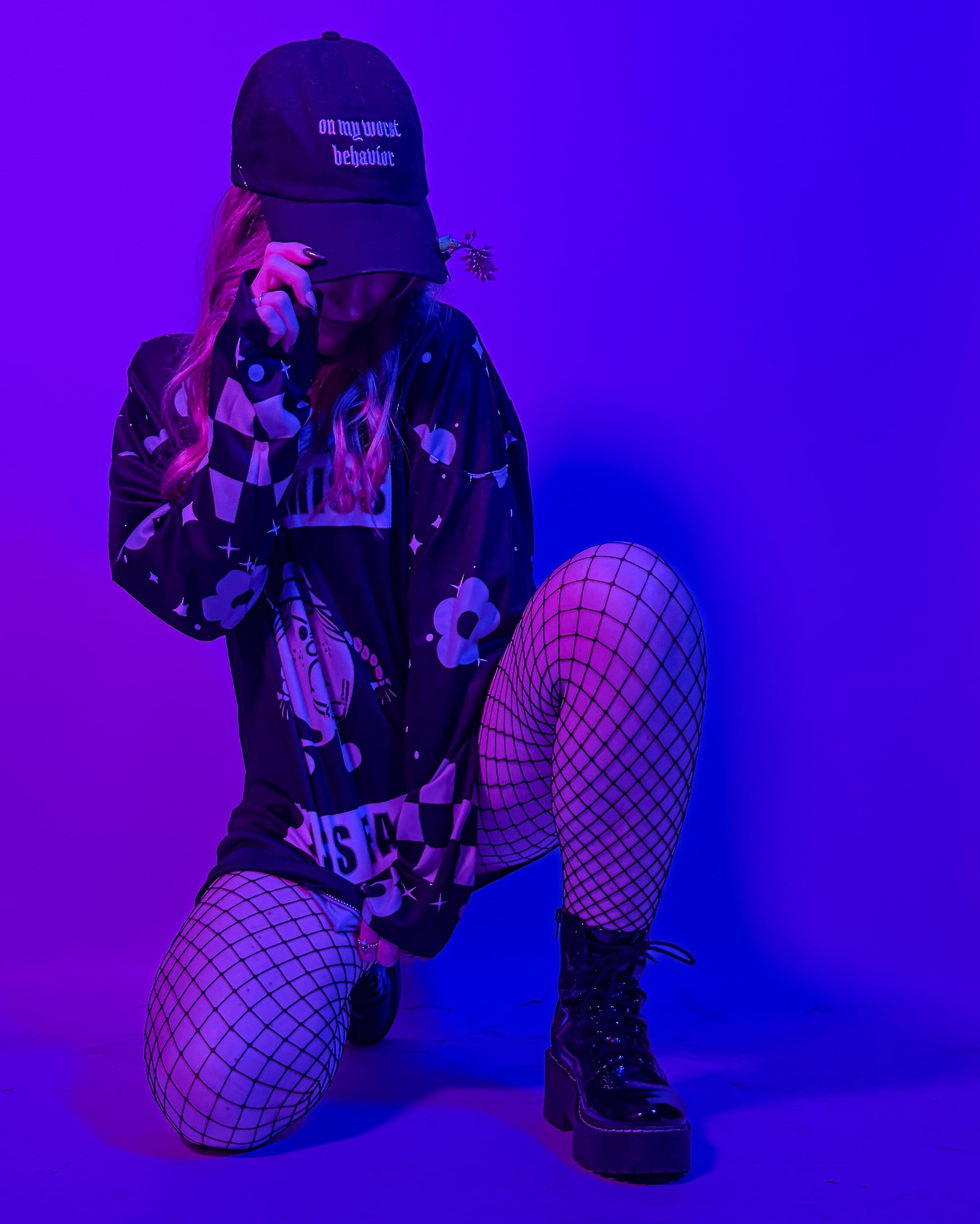 On My Worst Behavior Alt Dad Hat model shot