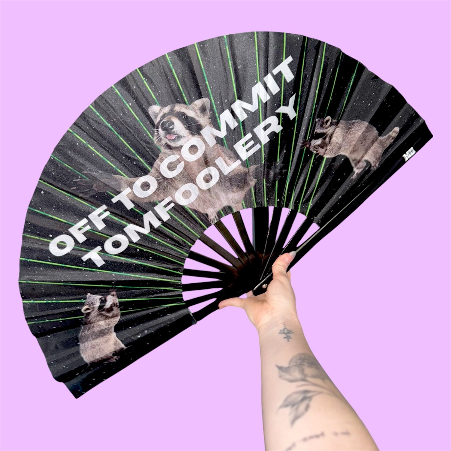 Commit Tomfoolery Rave Clack Fan | Double-Sided