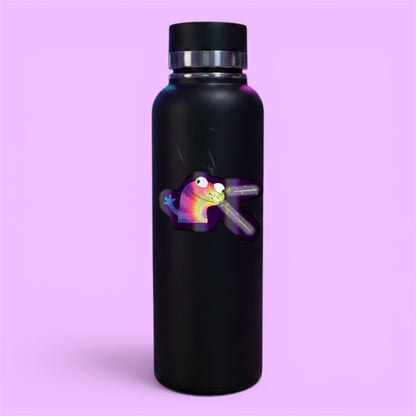 Lizard Meme Holographic Sticker