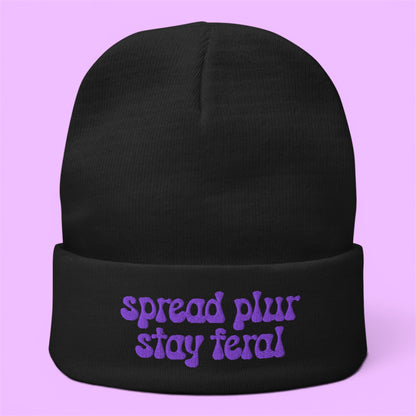 Spread Plur Stay Feral Beanie