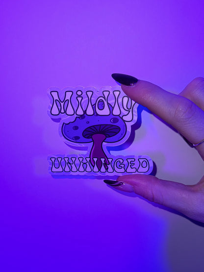 Psychedelic Mushy Sticker studio shot in hand