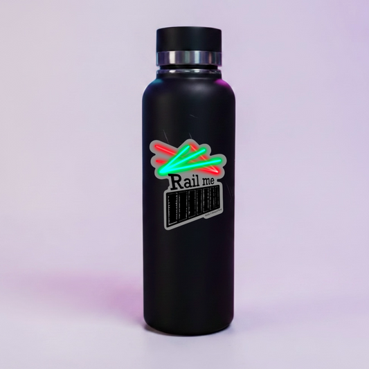 Rail Me Pun Rave Sticker water bottle mockup