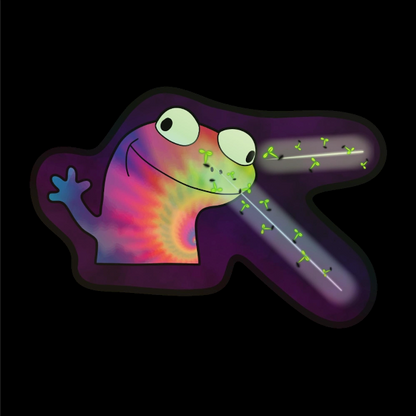 Lizard Meme Holographic Sticker artwork