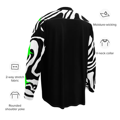 Lost In The Sauce Rave Jersey mockup side with specs