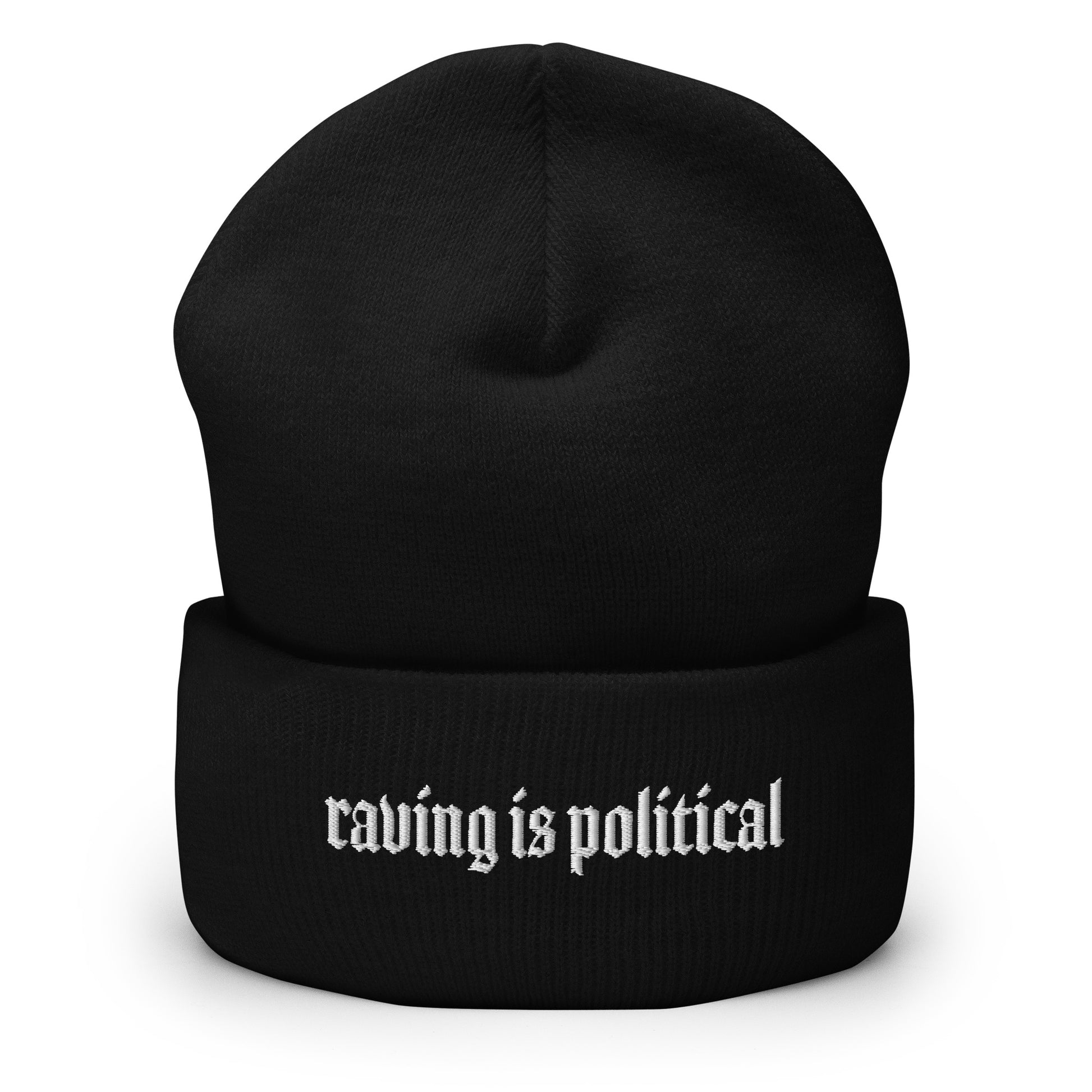 Raving is Political Beanie mockup