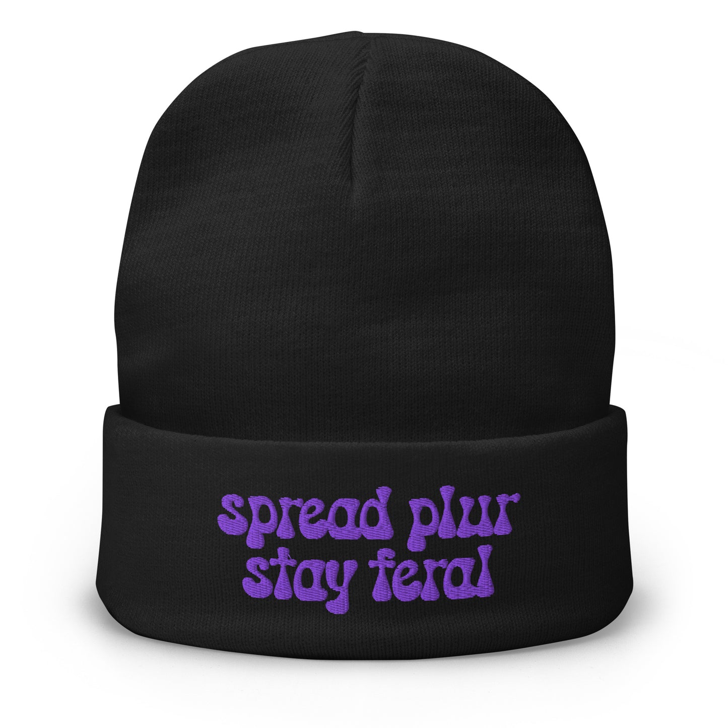 Spread Plur Stay Feral Beanie mockup
