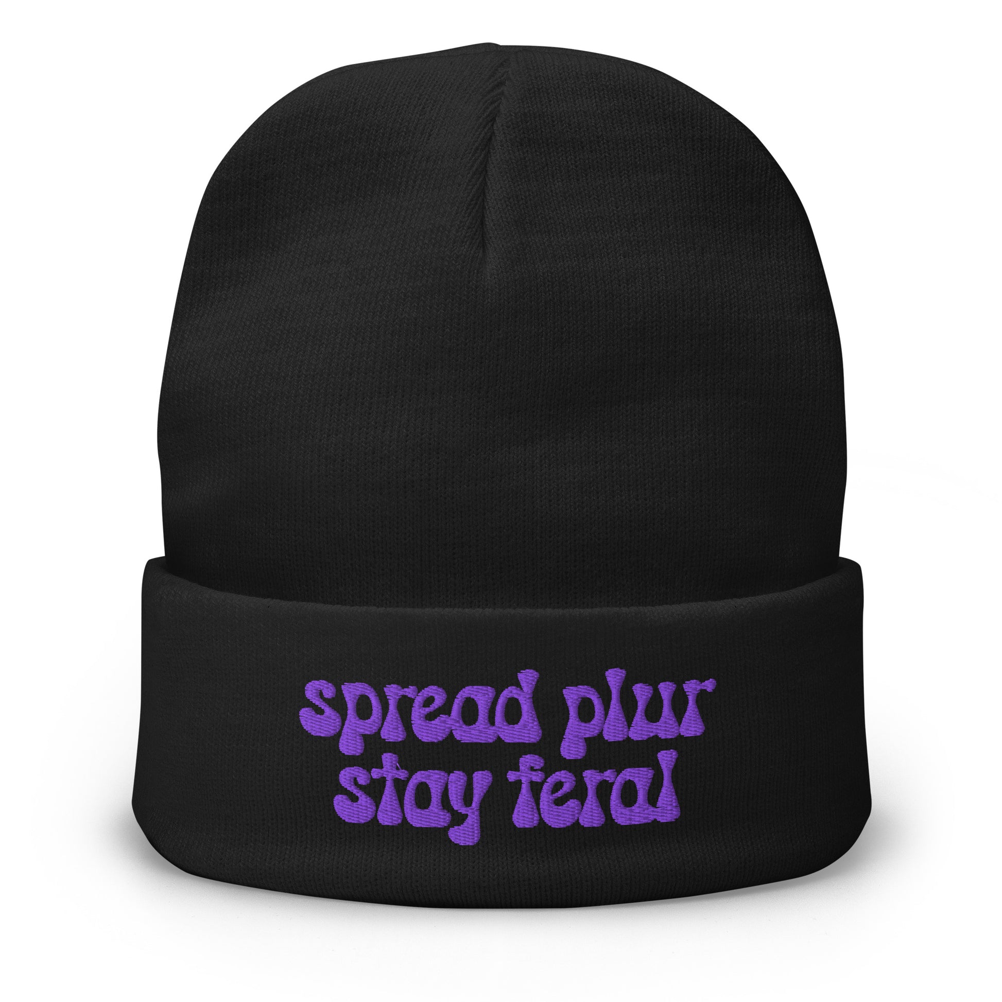 Spread Plur Stay Feral Beanie mockup